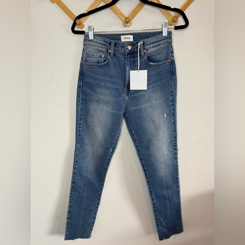Pistola Women's Classic Blue High Rise Vintage Skinny Jeans